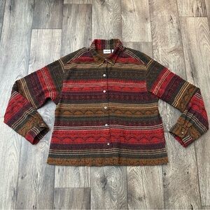 Vintage Chico’s long sleeve hippie boho top buttoned Blouse shirt womens size 1